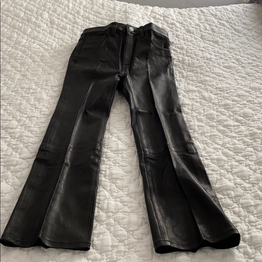 NWT. Joe’s leather high-waisted cropped pants.